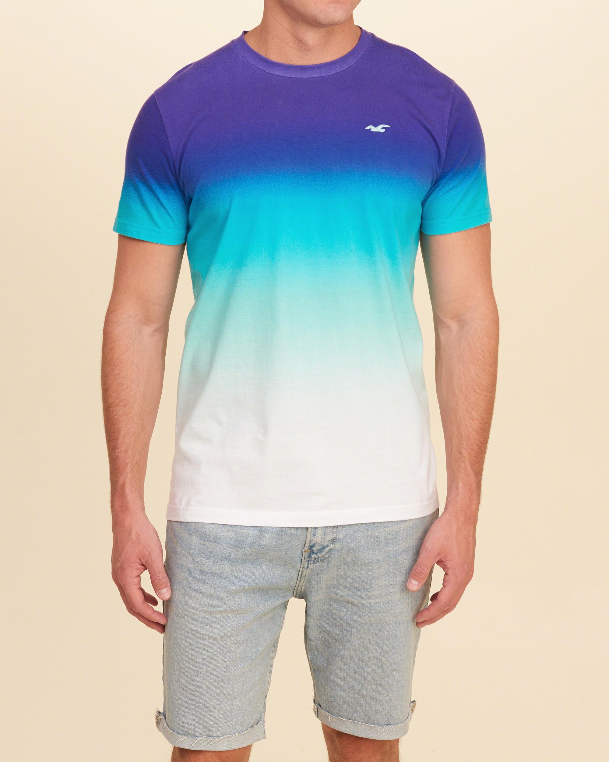 Hollister Cotton Musthave Ombré Crew Tshirt in Turquoise Ombre (Blue) for Men Lyst